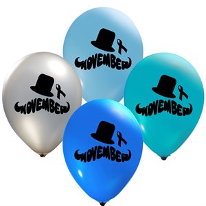 "Movember - (50ct) 12"" Latex Balloons - 2 sides"