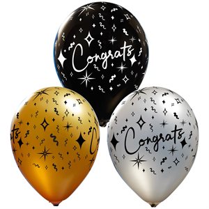 "CONGRATS Classy - (50CT) 12"" LATEX BALLOONS - ALL OVER"