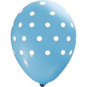 "Polka Dot All-Over (Light Blue) - (50CT) 12"" Latex Balloon