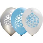 "Christmas Ball (White / Light Blue / Silver) (50CT) - 12"" Late