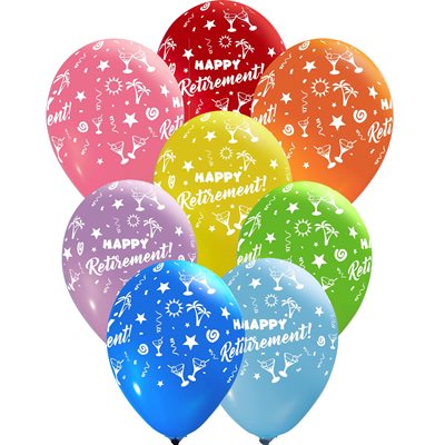 "Happy Retirement - (50CT) 12"" LATEX BALLOONS - ALL OVER - "Happy Retirement - (50CT) 12"" LATEX BALLOONS - ALL OVER -