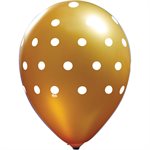 "Polka Dot All-Over (Gold) - (50CT) 12"" Latex Balloons"