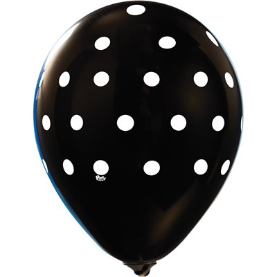 "Polka Dot All-Over (Black) - (50CT) 12"" Latex Balloons" "Polka Dot All-Over (Black) - (50CT) 12"" Latex Balloons"