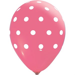 "Polka Dot All-Over (Hot Pink) - (50CT) 12"" Latex Balloons"