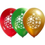 "Christmas Ball (Red /  Green /  Gold) (50CT) - 12"" Latex Balloon