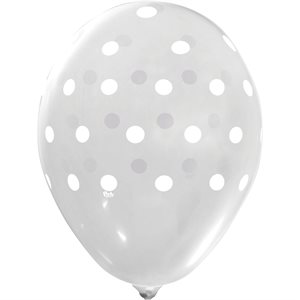 "Polka Dot All-Over (Clear) - (50CT) 12"" Latex Balloons"