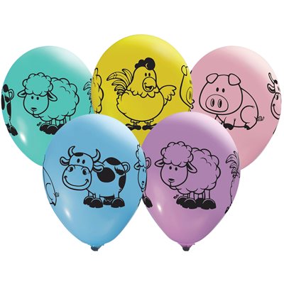 "Farm Animals - (50CT) 12"" Latex Balloons - All Around" "Farm Animals - (50CT) 12"" Latex Balloons - All Around"