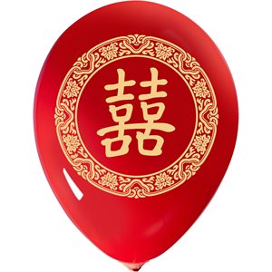 "Double Happiness - (50CT) 12"" LATEX BALLOONS - 2 SIDES"