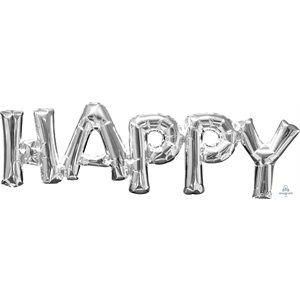 M.30'' PHRASE HAPPY ARGENT