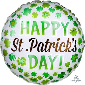 M.18'' HAPPY ST-PATRICK'S DAY SHAMROCKS