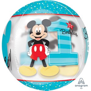 M.15'' MICKEY FIRST BIRTHDAY ORBZ