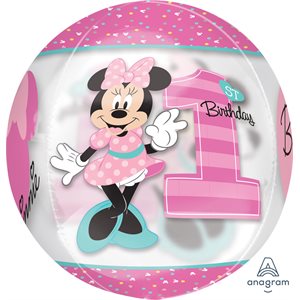 M.15'' MINNIE FIRST BIRTHDAY ORBZ