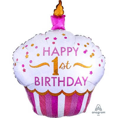 M.29'' 1ST BIRTHDAY CUPCAKE GILR H / S M.29'' 1ST BIRTHDAY CUPCAKE GILR H / S