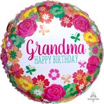 M.18'' HAPPY BIRTHDAY GRANDMA FLORAL