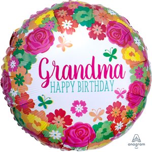 M.18'' HAPPY BIRTHDAY GRANDMA FLORAL
