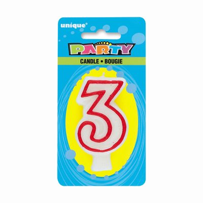 DELUXE NUMERAL CANDLE "3"
