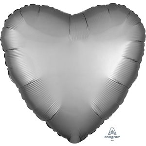 18'' M. PLATINIUM SATIN HEART