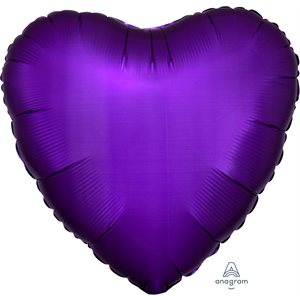 18'' M. PURPLE ROYAL SATIN HEART