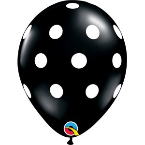 11"B.BLACK POLKA DOTS WHITE P / 50