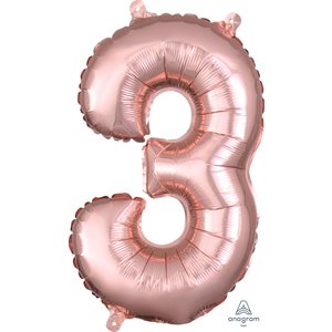 16""M.NUMBER 3 ROSE GOLD