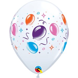 B.11'' PARTY BALLOONS & STREAMERS BLANC P / 50