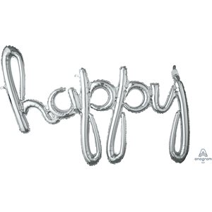 39'' M. HAPPY SCRIPT SILVER