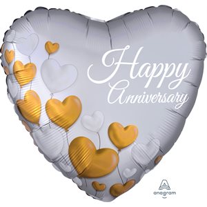 18'' M. ANNIVERSARY PLATINIUM HEARTS