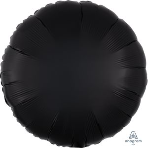 M.18'' ROND NOIR SATIN LUXE