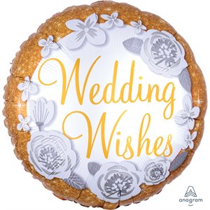 M.18'' WEDDING WISHES GOLD&SILVER