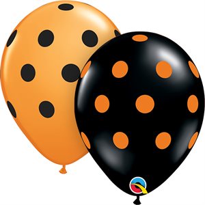 B.11'' POIS ORANGE ET NOIR P / 50 QTX