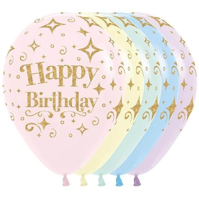 11"" Happy Birthday Diamonds Pastel Matte Assortment (50pcs 11"" Happy Birthday Diamonds Pastel Matte Assortment (50pcs