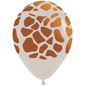 "11"" Giraffe Print Fashion White Sand (50pcs)"