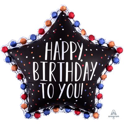 M.34'' HAPPY BIRTHDAY TO YOU SATIN STAR H / S M.34'' HAPPY BIRTHDAY TO YOU SATIN STAR H / S