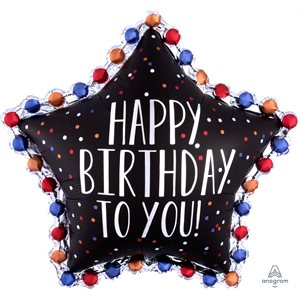 34'' M.HAPPY BIRTHDAY TO YOU SATIN STAR H / S