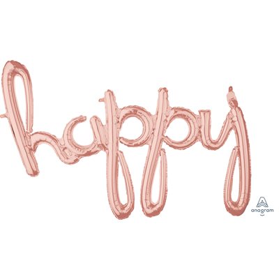 M.39'' SCRIPT PHRASE HAPPY ROSE GOLD M.39'' SCRIPT PHRASE HAPPY ROSE GOLD