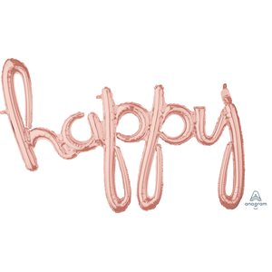 39'' M.SCRIPT PHRASE HAPPY ROSE GOLD