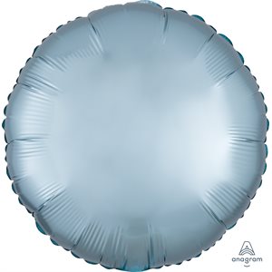 M.18'' ROND PASLEL BLEU SATIN LUXE