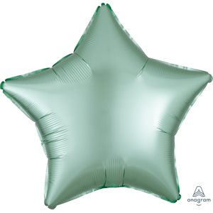 18''M.SATIN LUXE MINT GREEN STAR