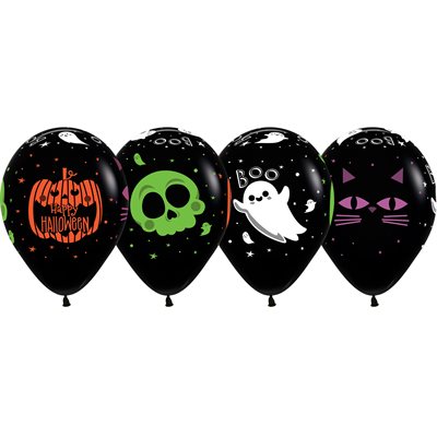 "11"" Halloween Friends Black (50pcs) " "11"" Halloween Friends Black (50pcs) "