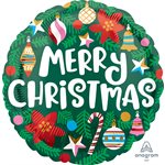 18'' M. CHRISTMAS PINE & ORNAMENTS