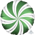 M.18'' SATIN INFUSED EMERALD CANDY SWIRLS