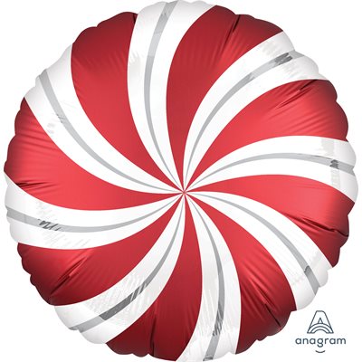 18'' M. SATIN INFUSED RED CANDY SWIRLS