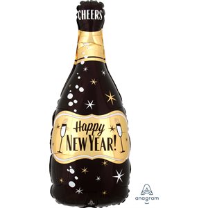 26''M. HNY GOLD &BLACK BUBBLY BOTTLE