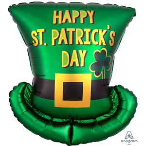 24'' M.ST-PATRICK'S DAY SATIN TOP HAT
