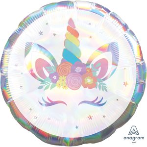 18'' M. UNICORN PARTY IRIDESCENT