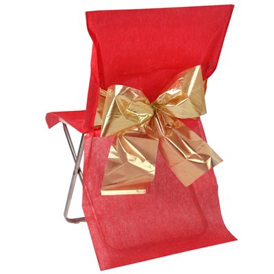 Housse de chaise noeud bicolore métallisé Rouge 50 x 95 cm S Housse de chaise noeud bicolore métallisé Rouge 50 x 95 cm S