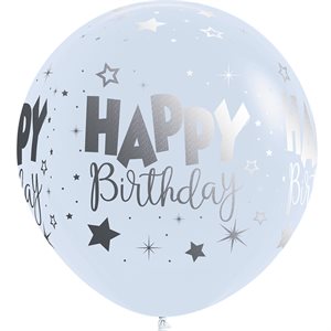"36"" Happy Birthday Fantasy White (2pcs) "