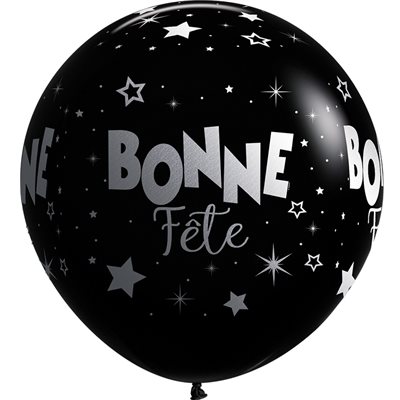 "36"" Bonne Fête Fantasy Noir (2pcs) " "36"" Bonne Fête Fantasy Noir (2pcs) "