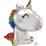 27'' M.SATIN SITTING UNICORN