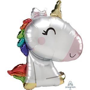 27'' M.SATIN SITTING UNICORN